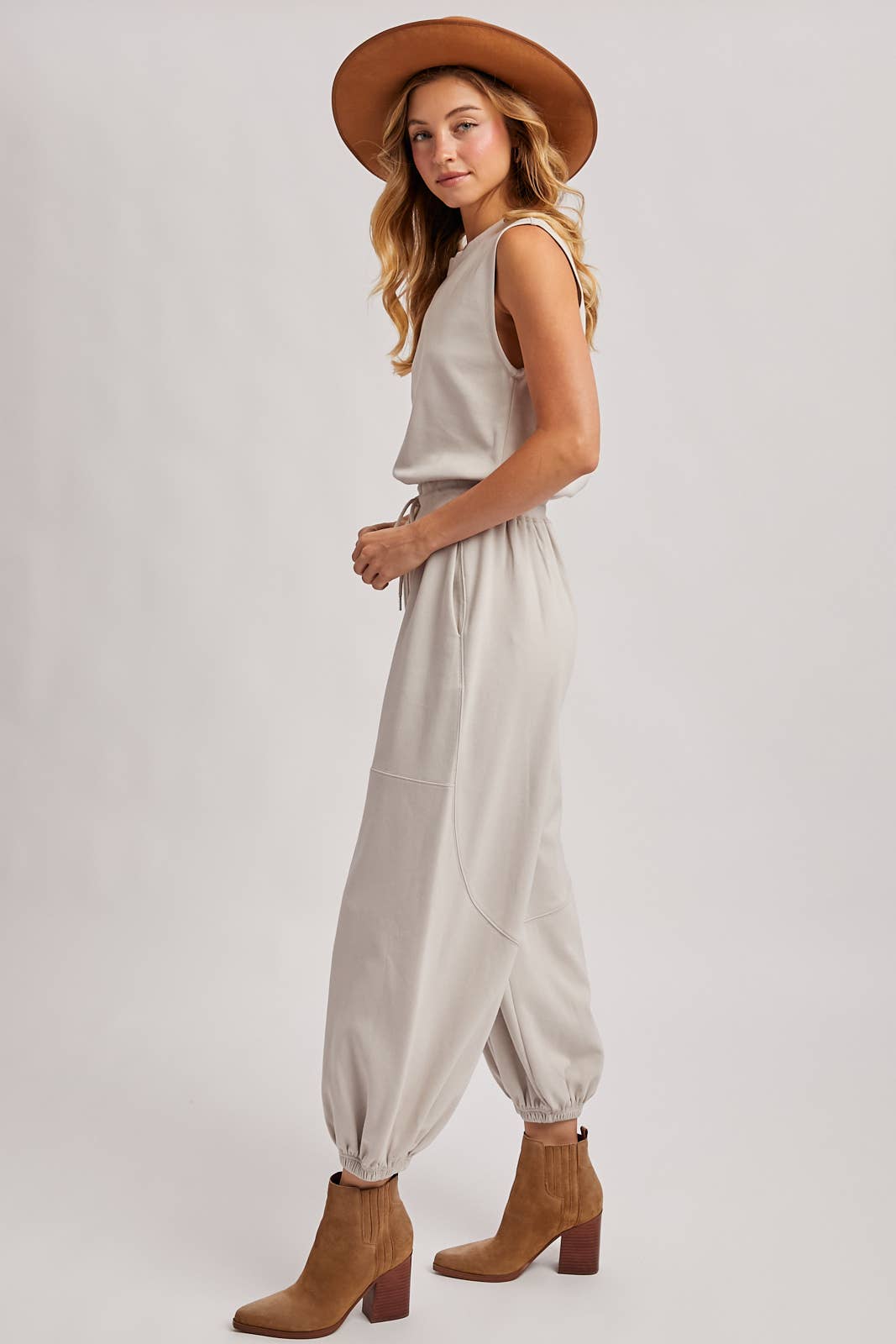 Sleeveless Ecru Jumpsuit