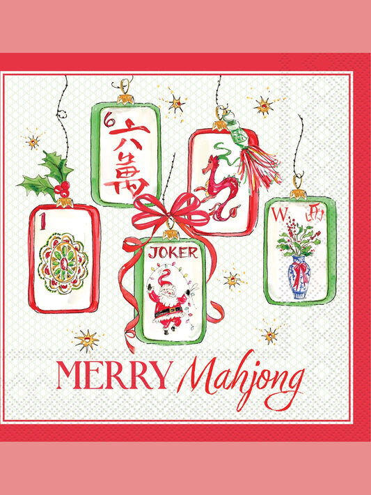 Paper Cocktail Napkin 20 Ct Merry Mahjong Rosanne Beck