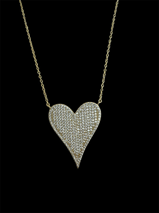 Small Heart Pave Necklace