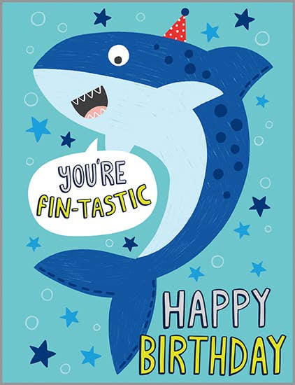 Birthday Greeting Card - Shark-Kids