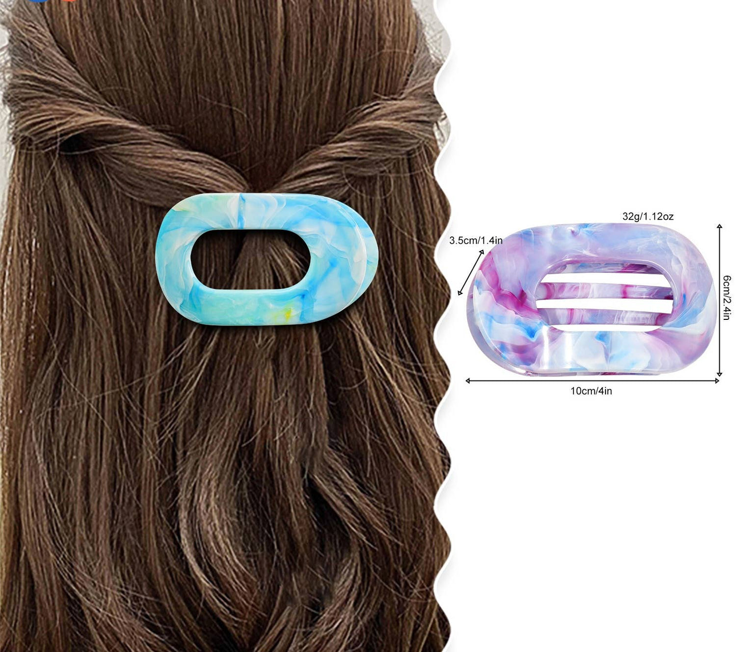 Women's Colorful Flat Round Flower Bow Hair Claw Clip