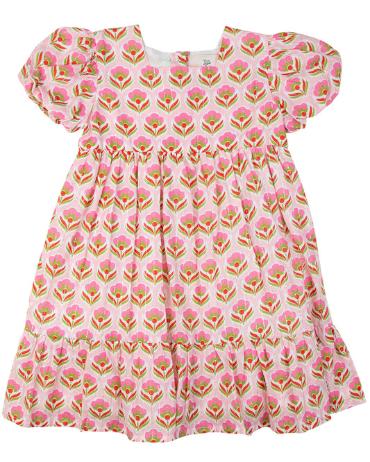 Pink Block Print Dress
