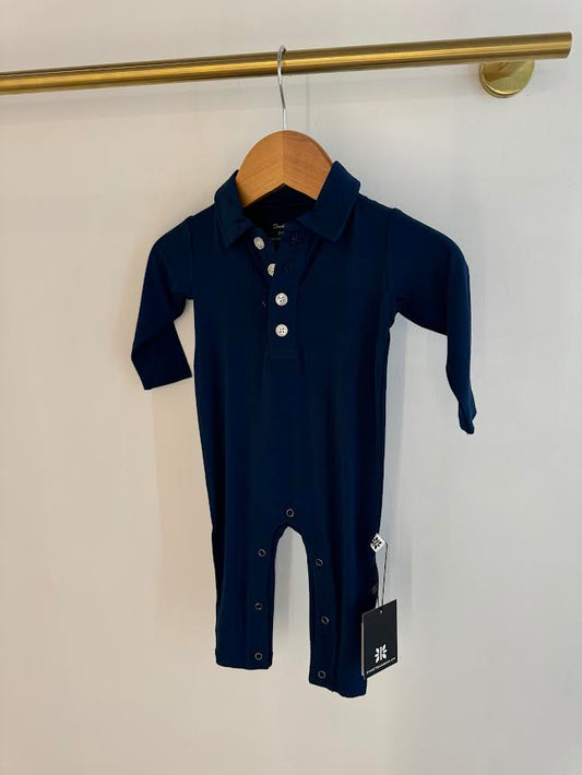 Deep Navy Polo Romper