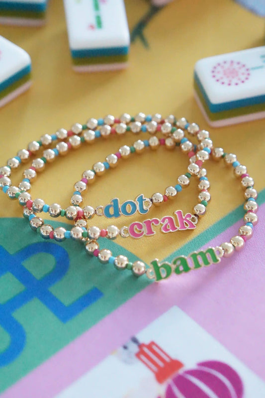 Dot Crak Bam Rainbow Ball Bead Stretch Bracelet Set of 3