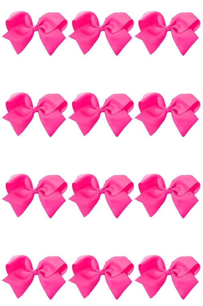 8 Inch Hair Bow With Alligator Clip (12pc)