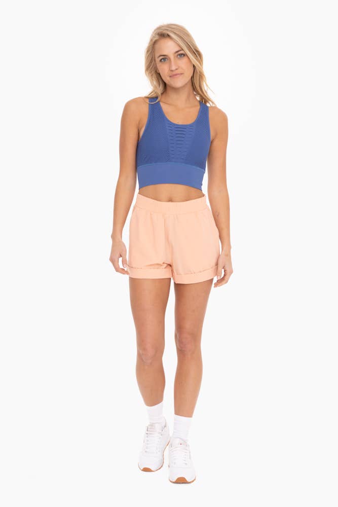 Highwaist Athleisure Shorts with Cuffed Leg