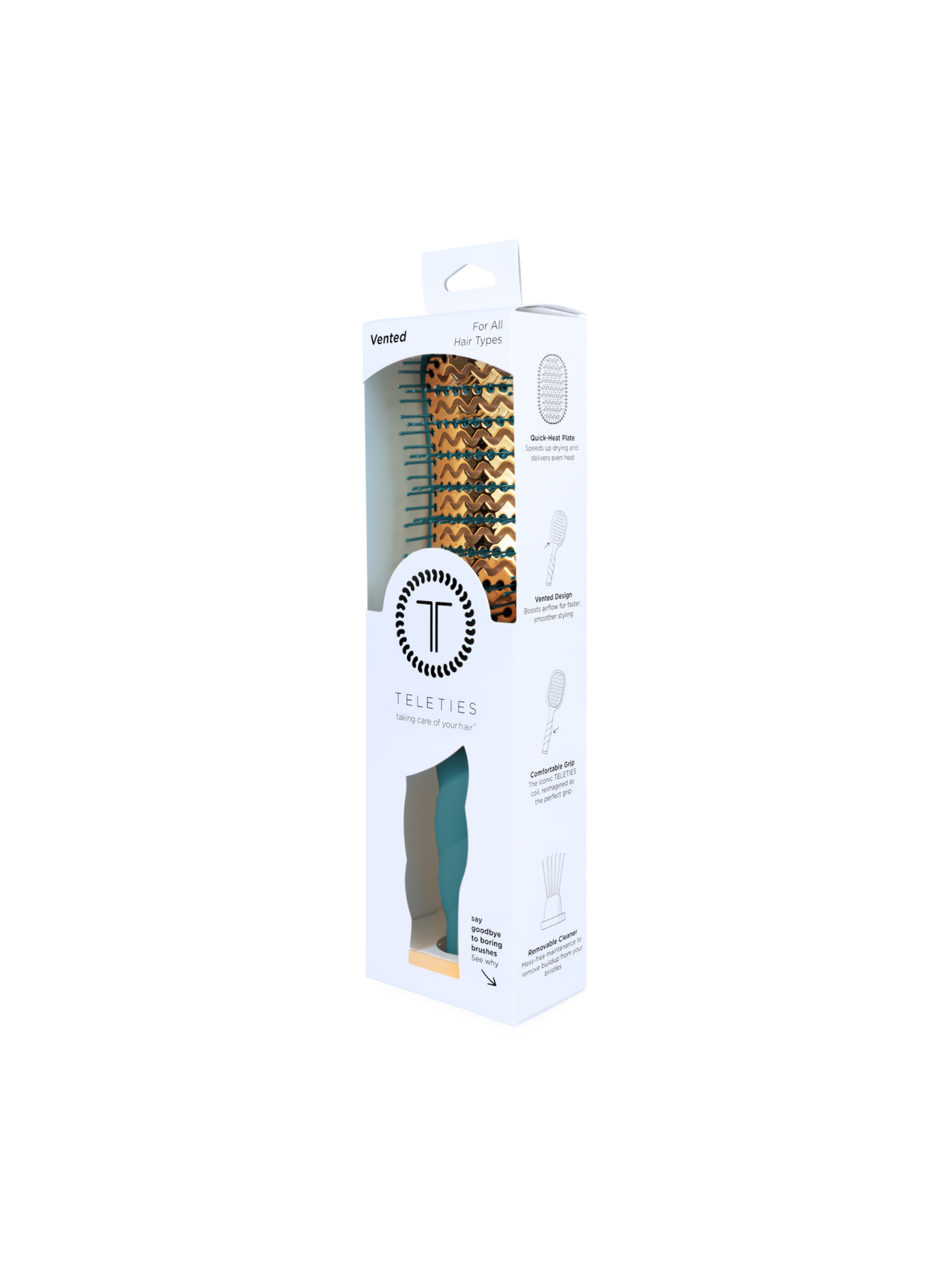 Vented Hair Brush - Teal With It