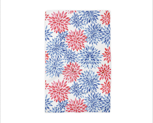 4th July Patriotic Red White Blue Flag Kitchen Towel Waffle