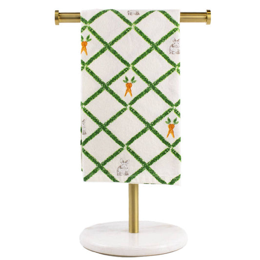 Boxwood Trellis Bunny Hand Towel   Cream/Multi   20x28