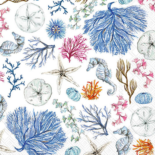 Paper Cocktail Napkin 20 Ct Blue Coastal Rosanne Beck