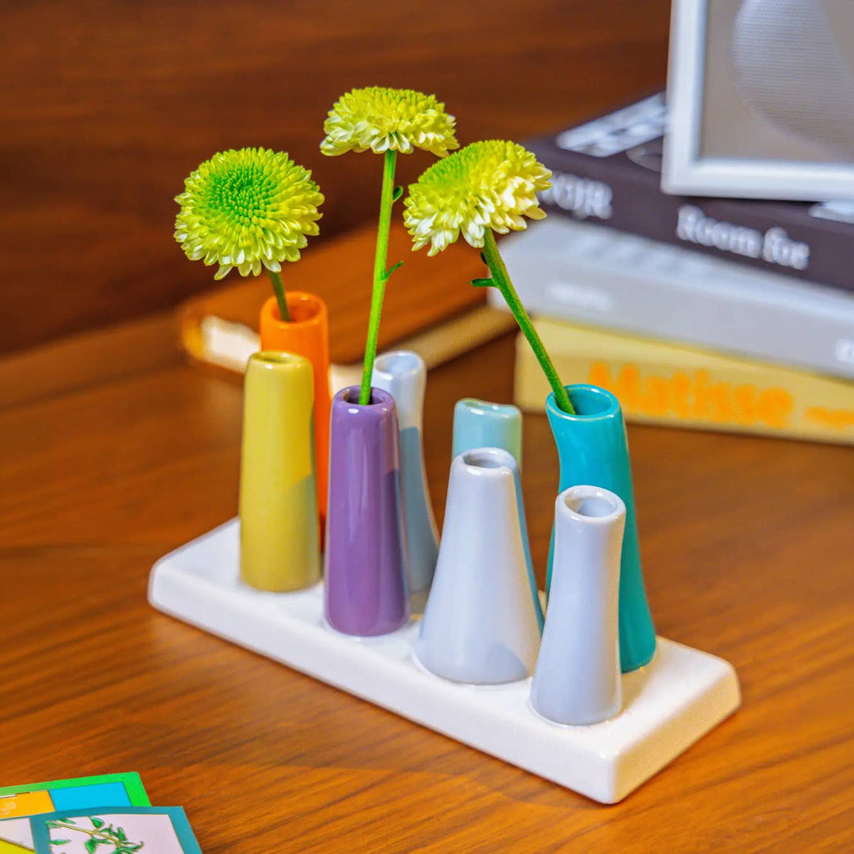 Pooley Colorful Bud Vase For Flower Arranging Rectangular