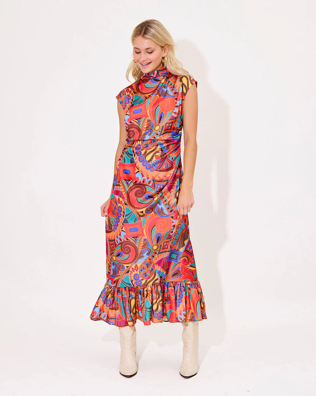 Estelle Dress - Elegant Jewel Box Print for Fall Weddings