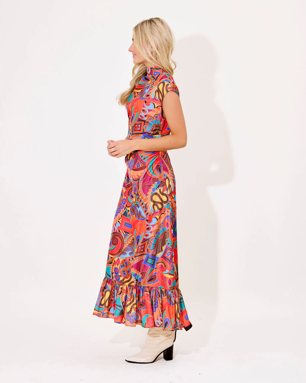 Estelle Dress - Elegant Jewel Box Print for Fall Weddings