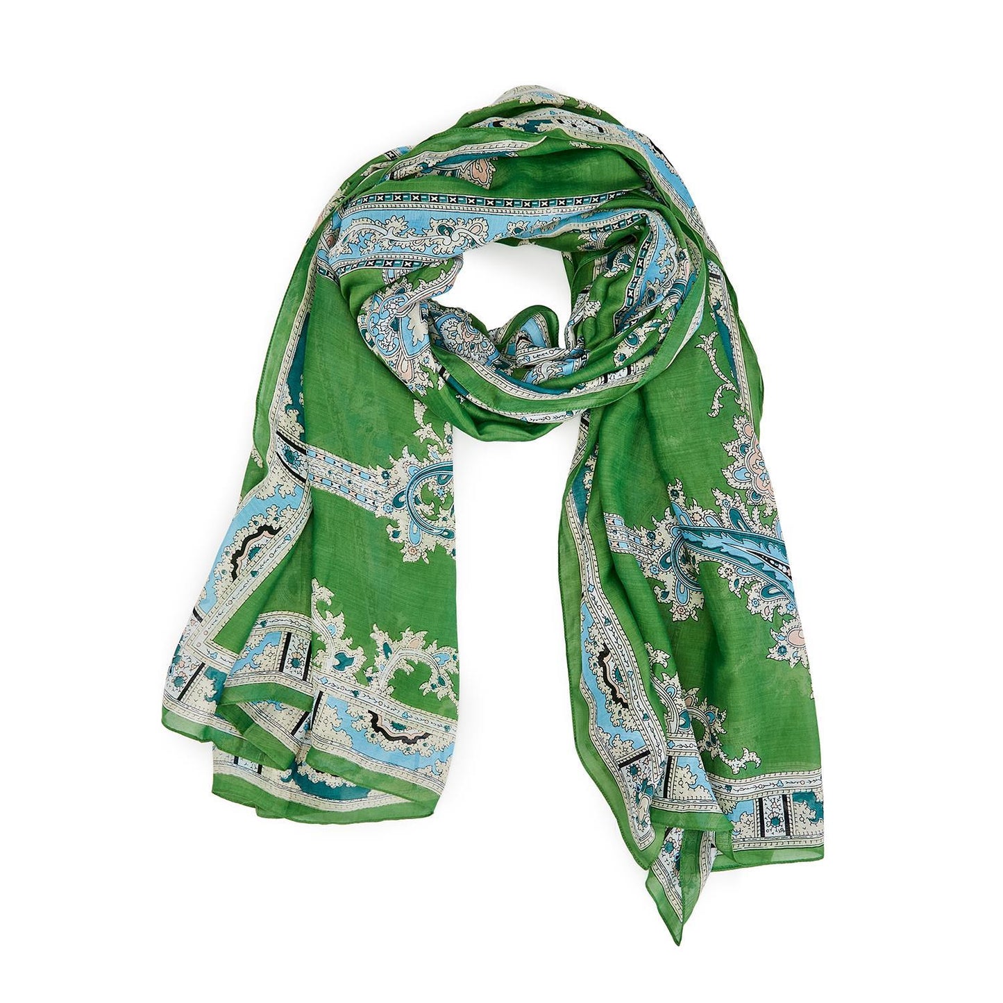 Green Print Scarf