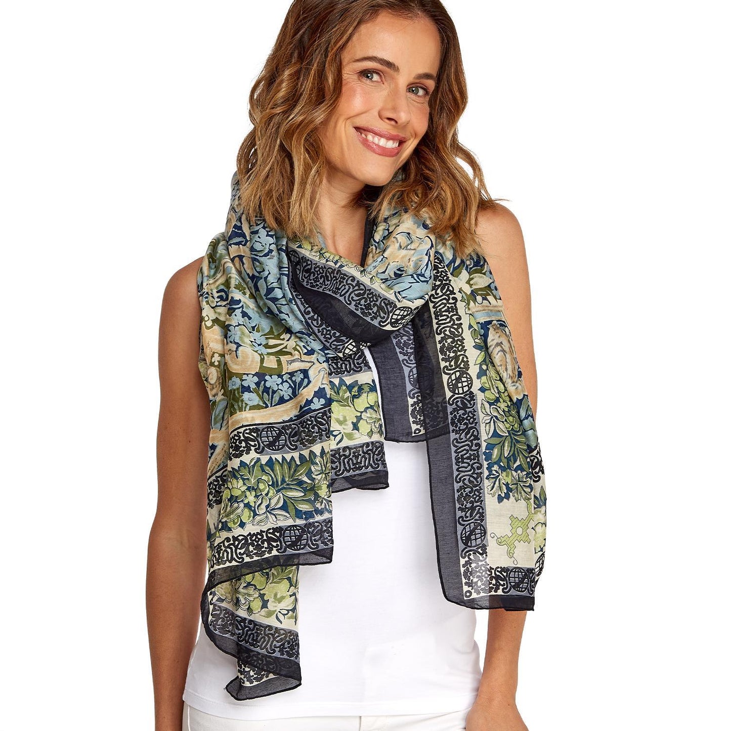 Tapestry Sea Print Scarf