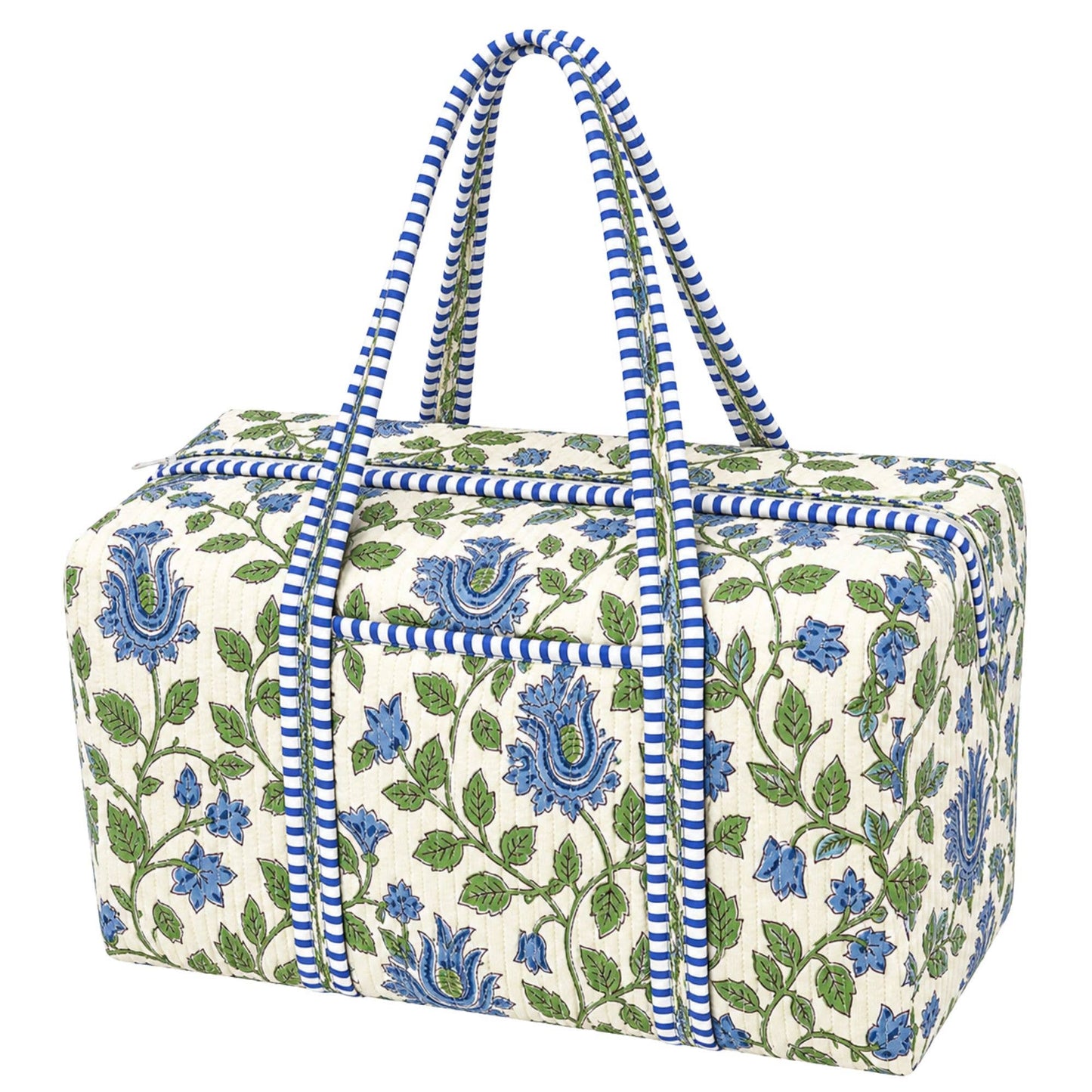 Blue Paisley Quilted Bag Print