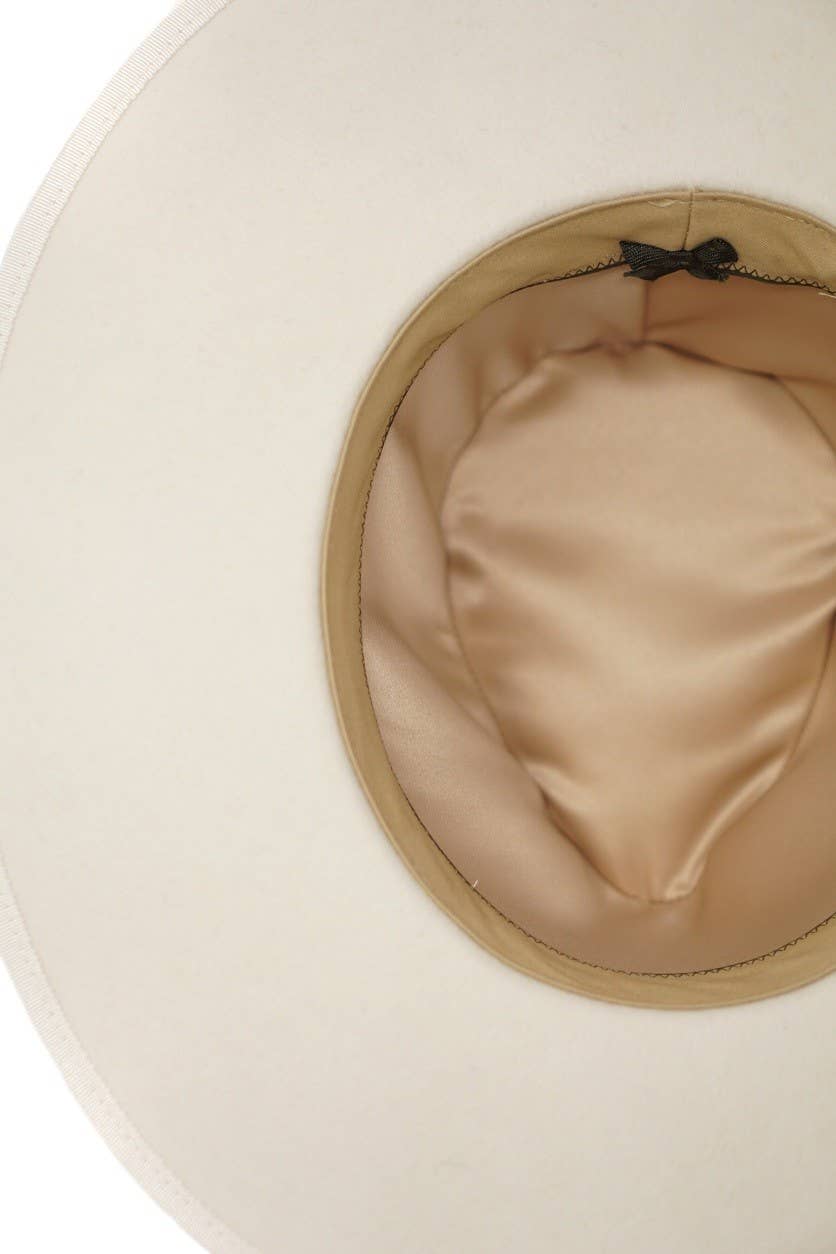 BILLIE - 100% Wool Felt Rancher, Satin Lined, Ivory