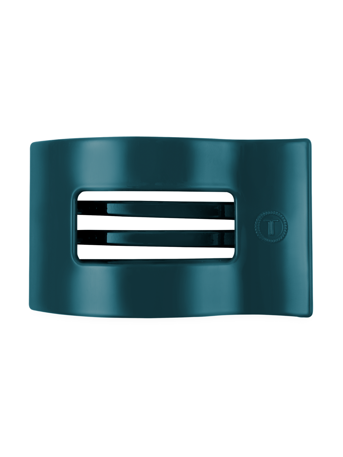 Teal With It Medium Flat Rectangle Hair Clip