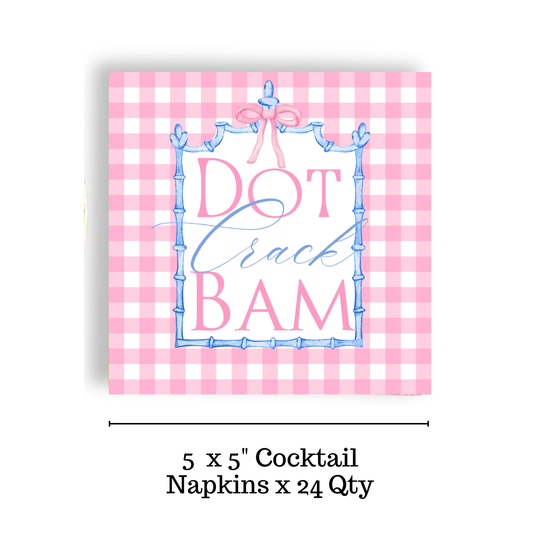 Mahjong Pink Plaid 24ct Cocktail Napkin Separates (3ply)
