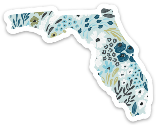 Florida Floral State Sticker 3x3in.