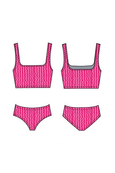 Girls Crinkle Two Piece tankini