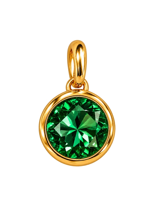 Green Jewel Circle Charm