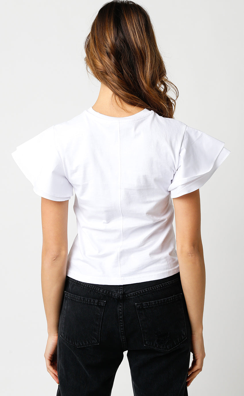 Flare cap sleeve top