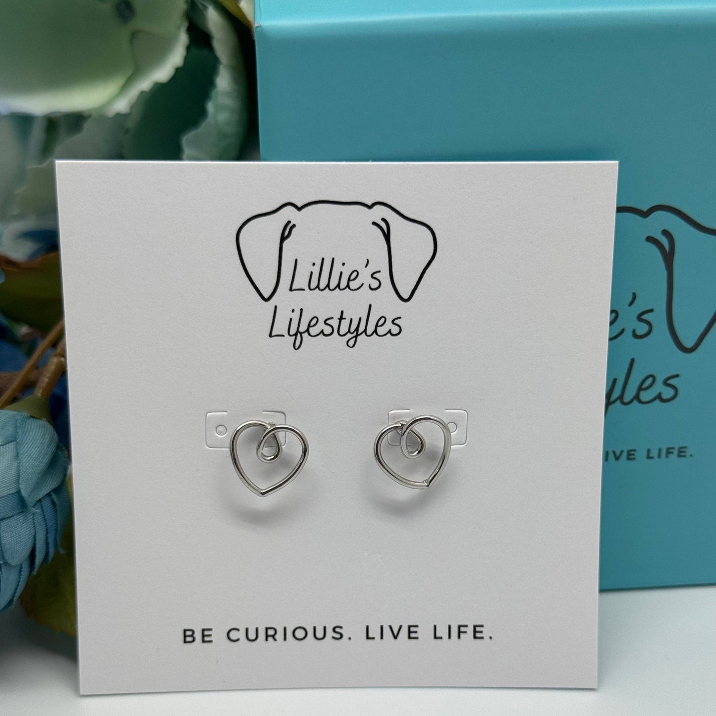 Infinity Heart Stud Earrings