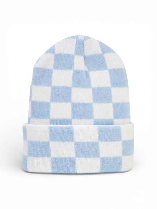 Baby's First Hat®, Baby Blue/Warm White Checkerboard