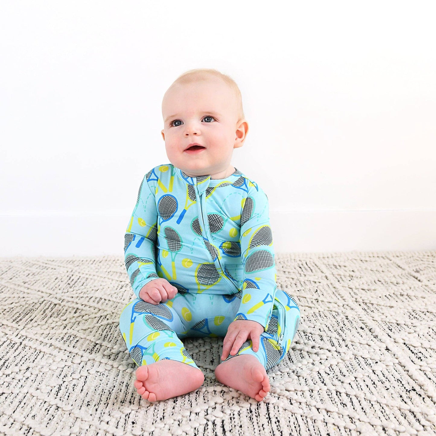 Roger Blue Tennis Zip Bamboo Sleepies Little Sports Outfit