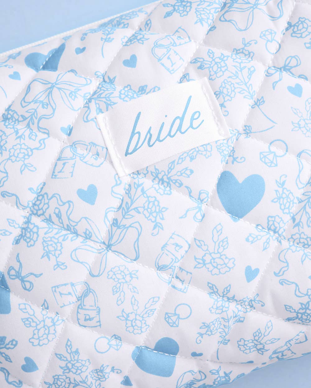 Quilted Cosmetic Bag | bridal, bachelorette, something blue
