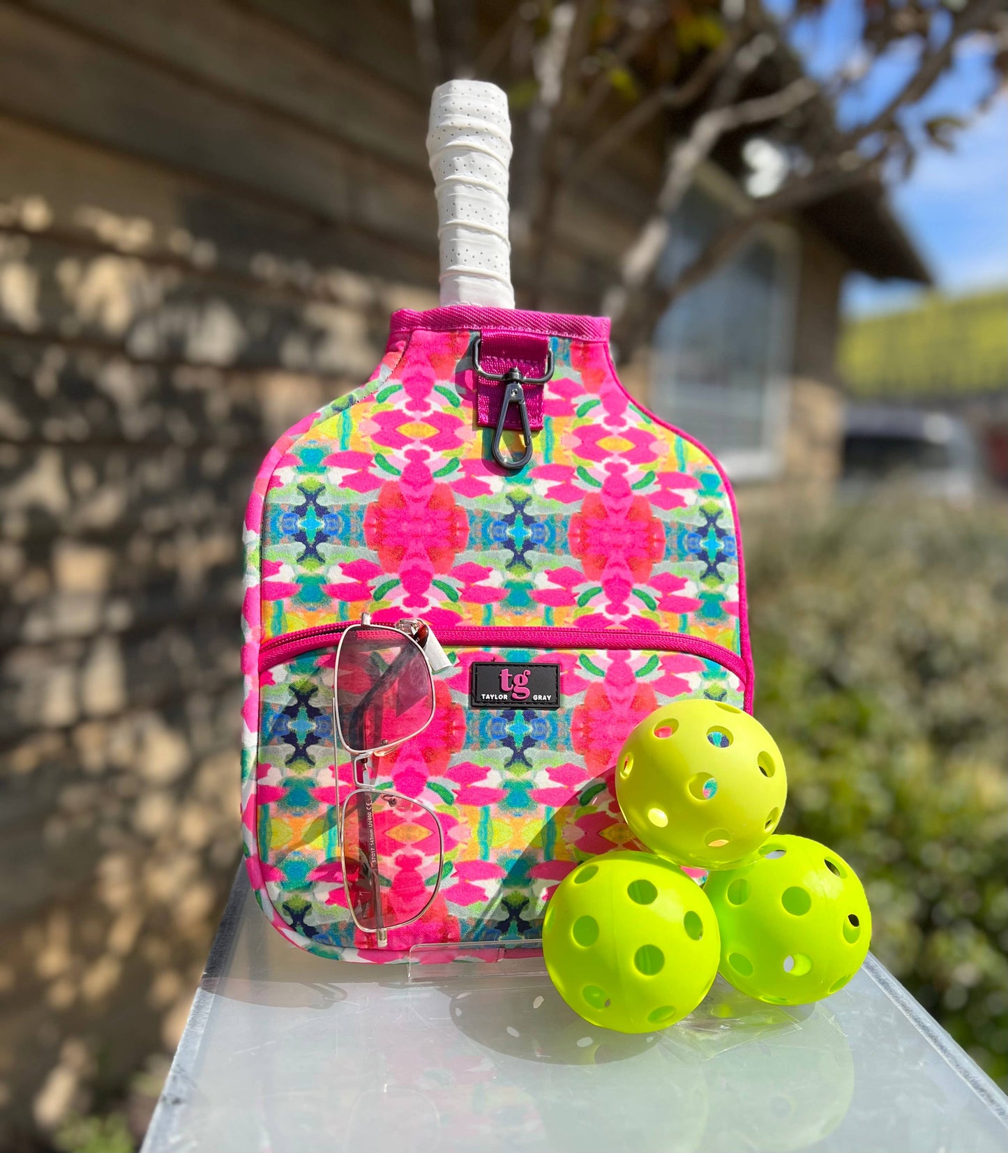 Pink Paradise Pickleball Paddle Cover | Laura Park