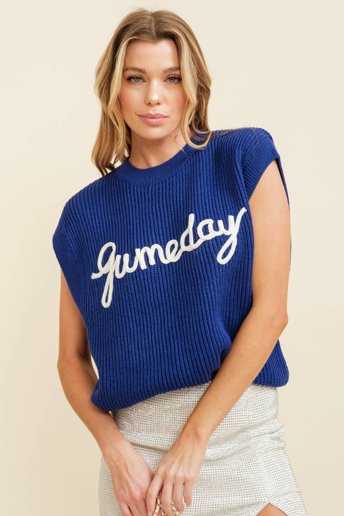 GAMEDAY Embroidered Sleeveless Sweater Vest | Shop Now