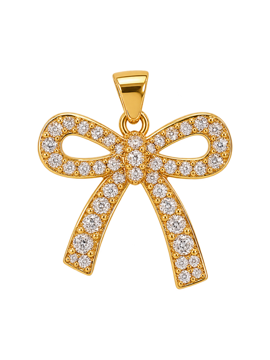 Gold Sparkle Bow Charm