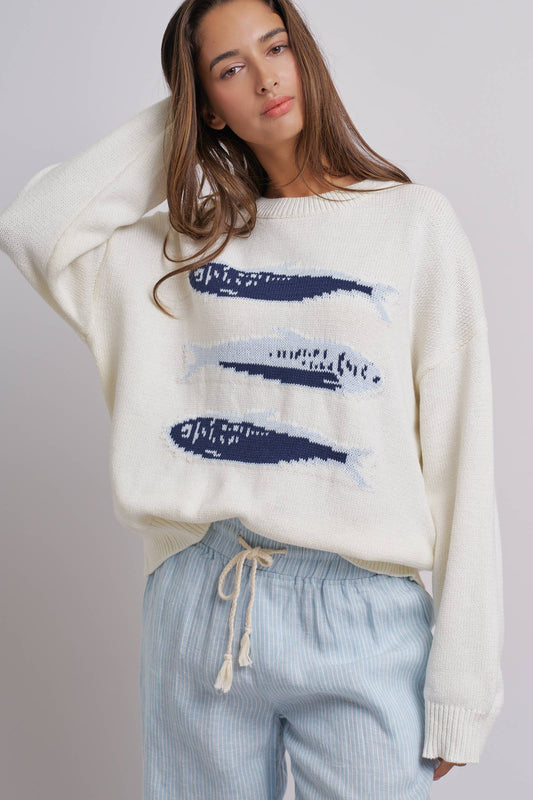 Seaside Sardine Knit Sweater