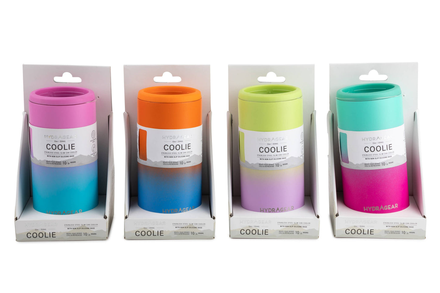 12oz Slim Can Coolie – Assorted Powder Bright Ombre