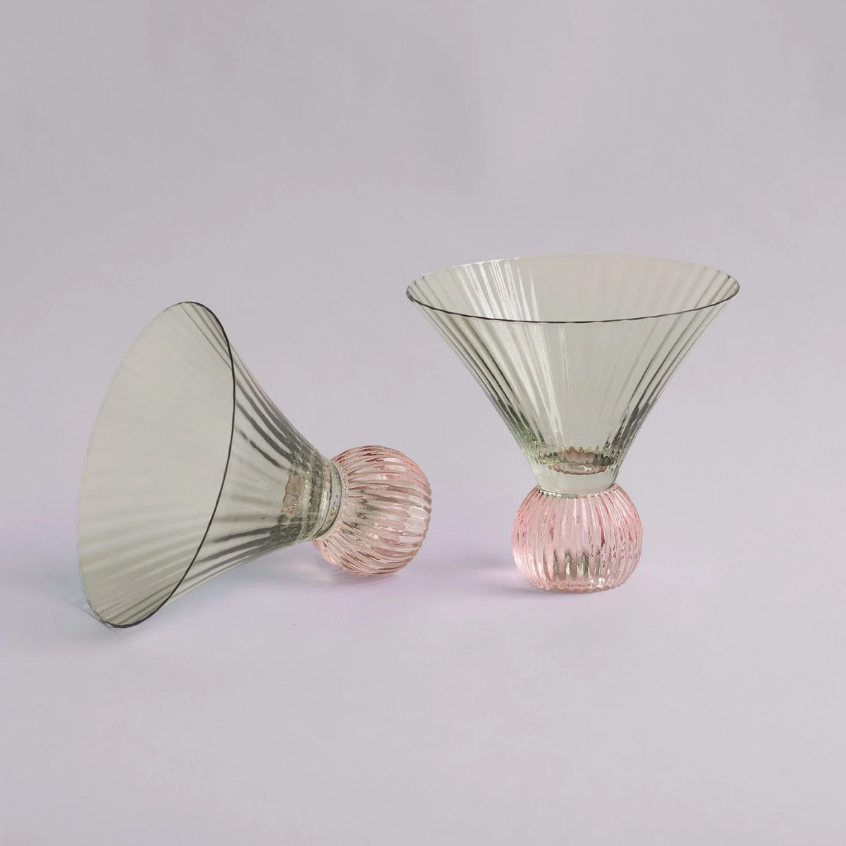 Venice Martini Glasses Set of 4 - Pink / Green