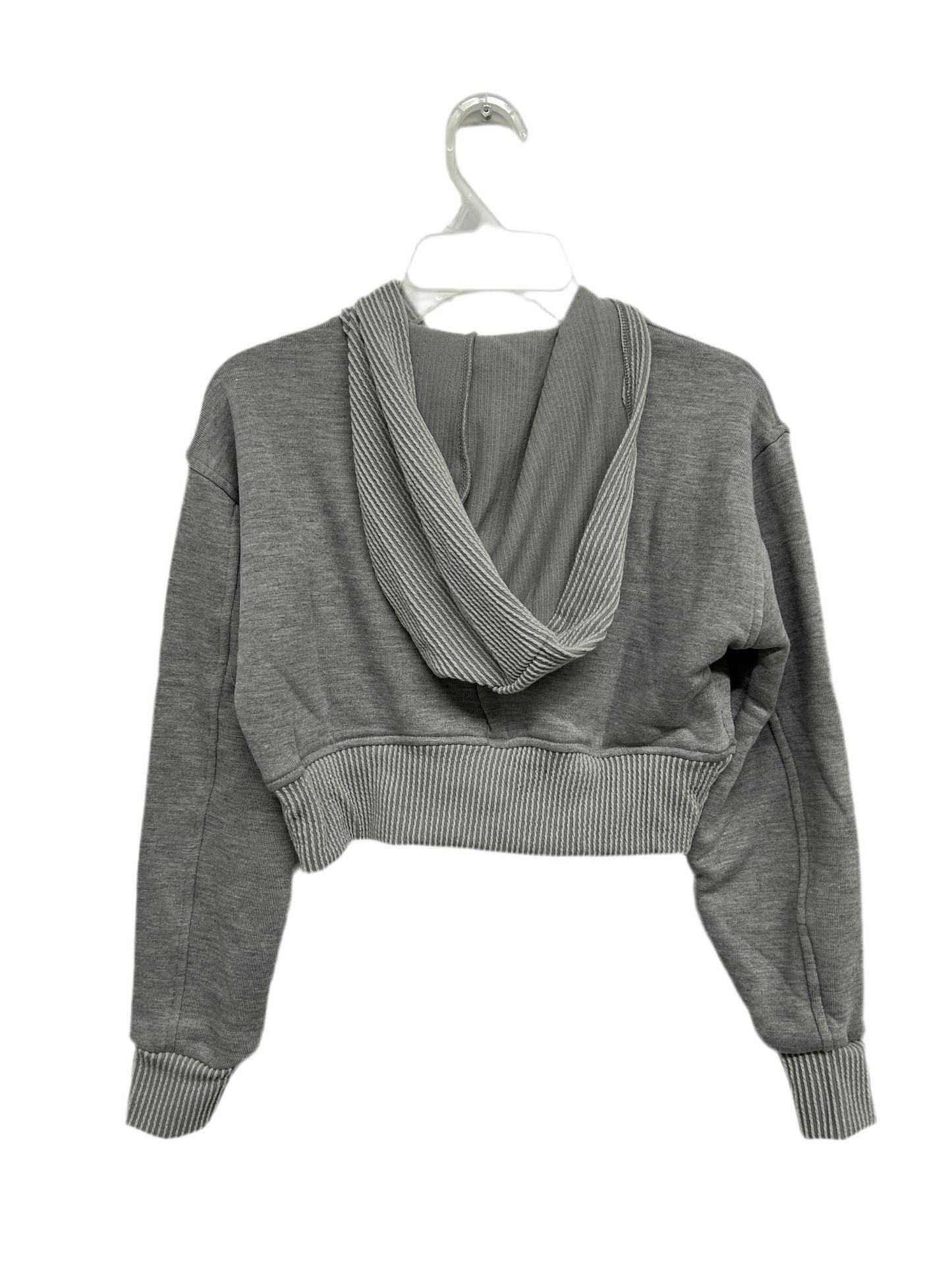 Heather Grey Crop Hoodie Sweater