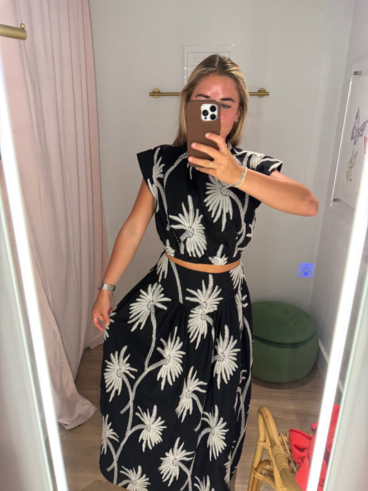 Embroidered Maxi Skirt