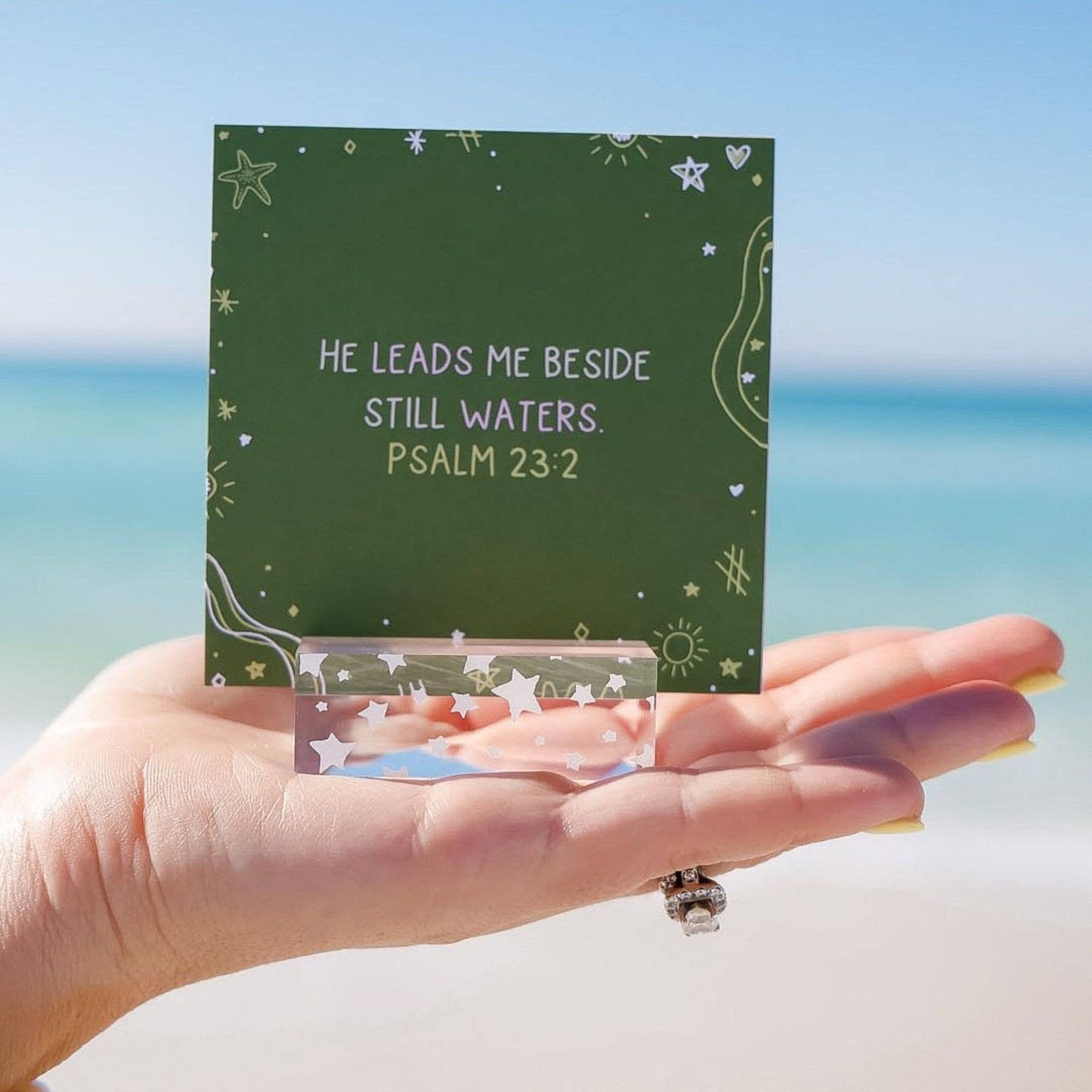 Verses for the Beach – Bible Verse Card Set + Display Stand