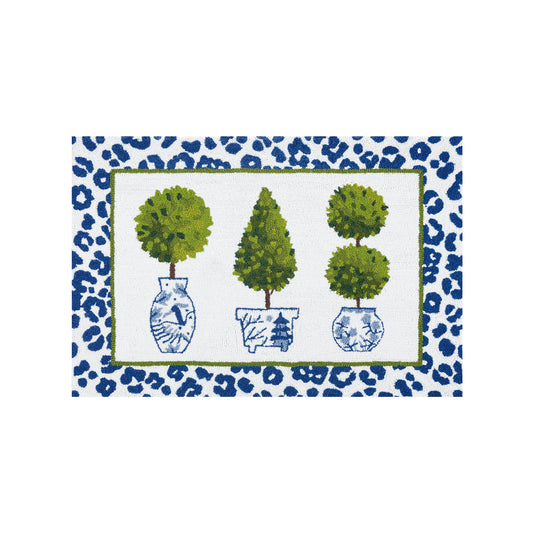 Leopard Print Topiary Hook Rug