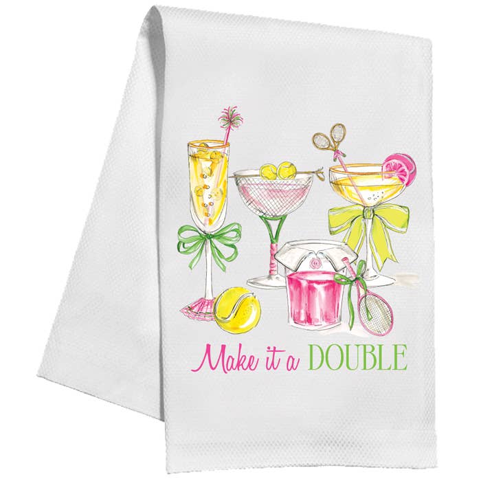 Tennis Cocktails Make It A Double Kitchen Towel - Thumbnail 3