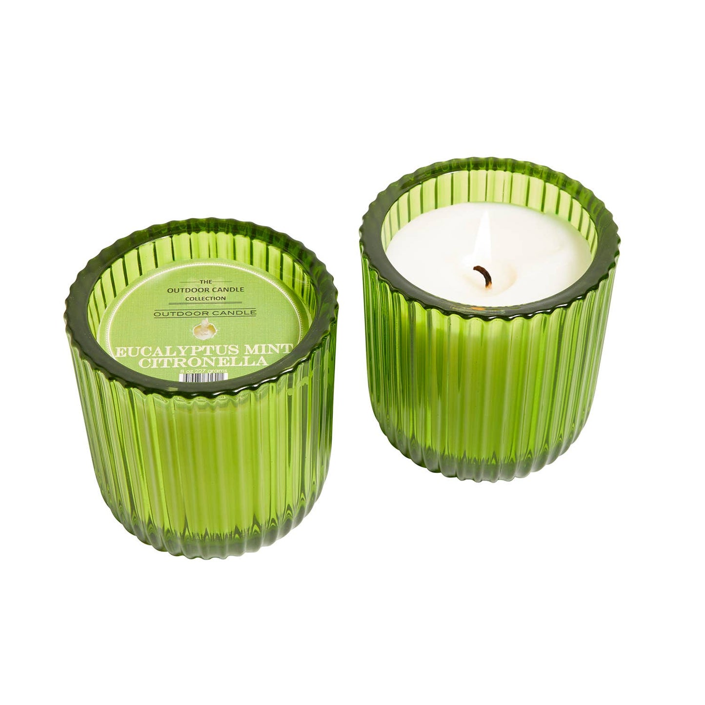 Eucalyptus Mint Citronella Green Glass Candle 8oz.
