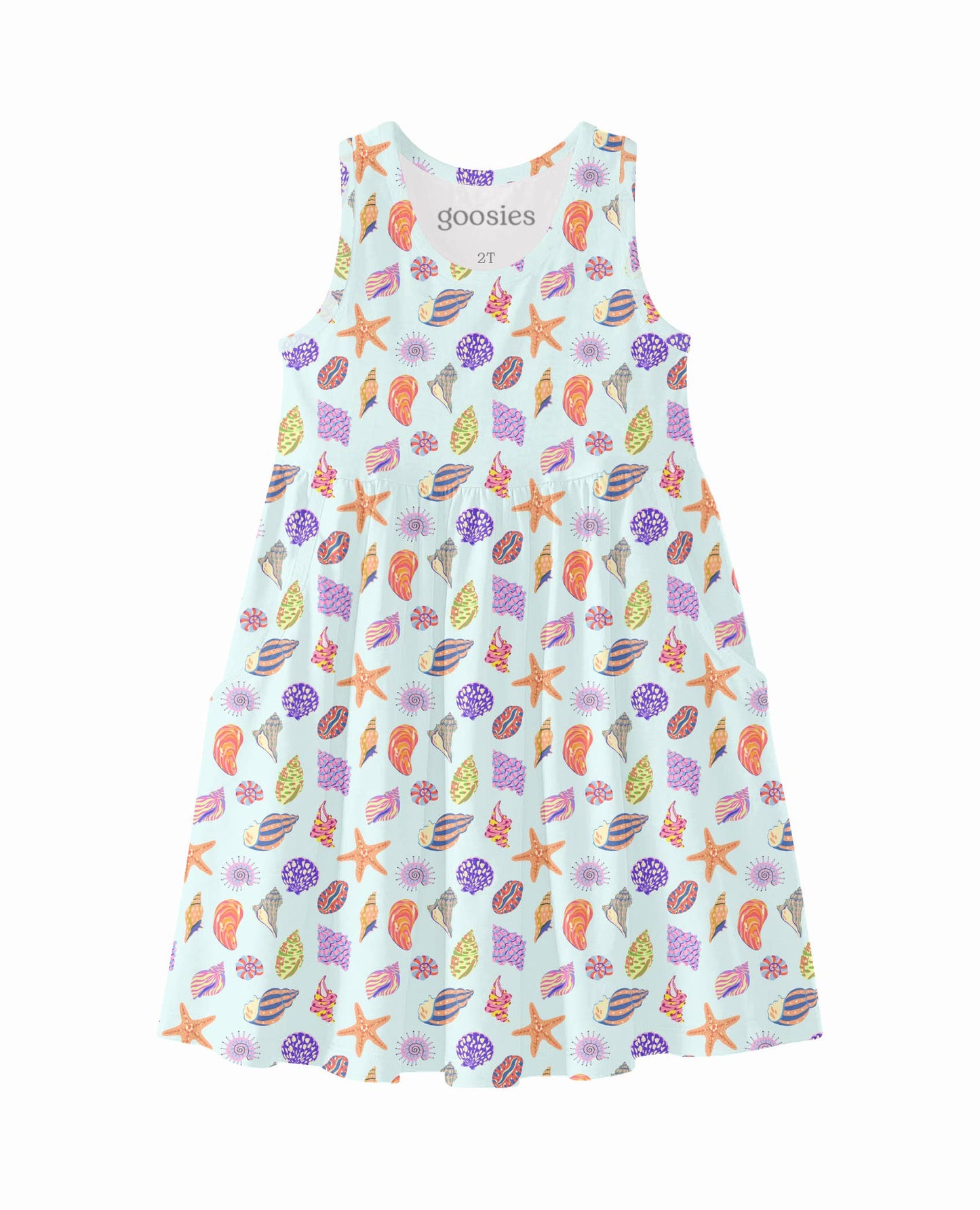 Beach Seashells  - Sleeveless Pocket Dress