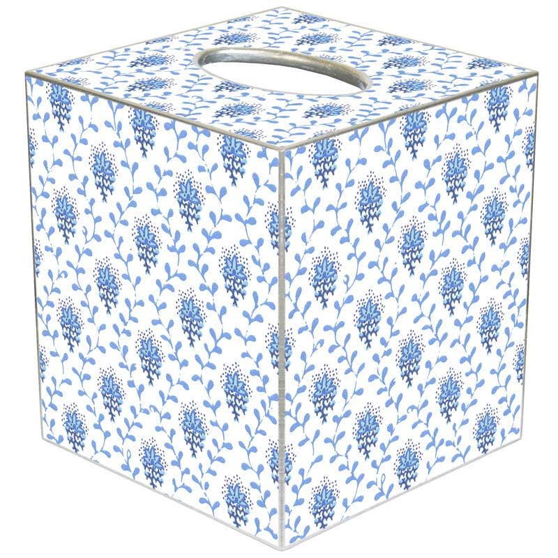 TB468 Blue Provencial Print Tissue Box Cover