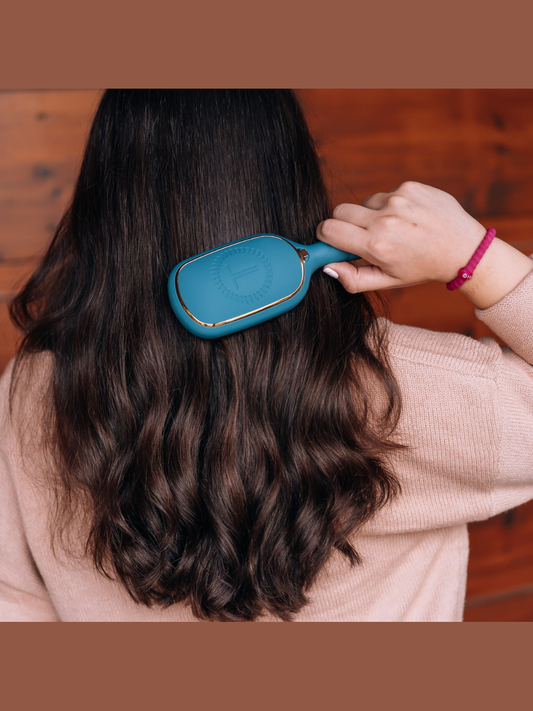 Detangler Hair Brush for Thick Hair - Teal With It