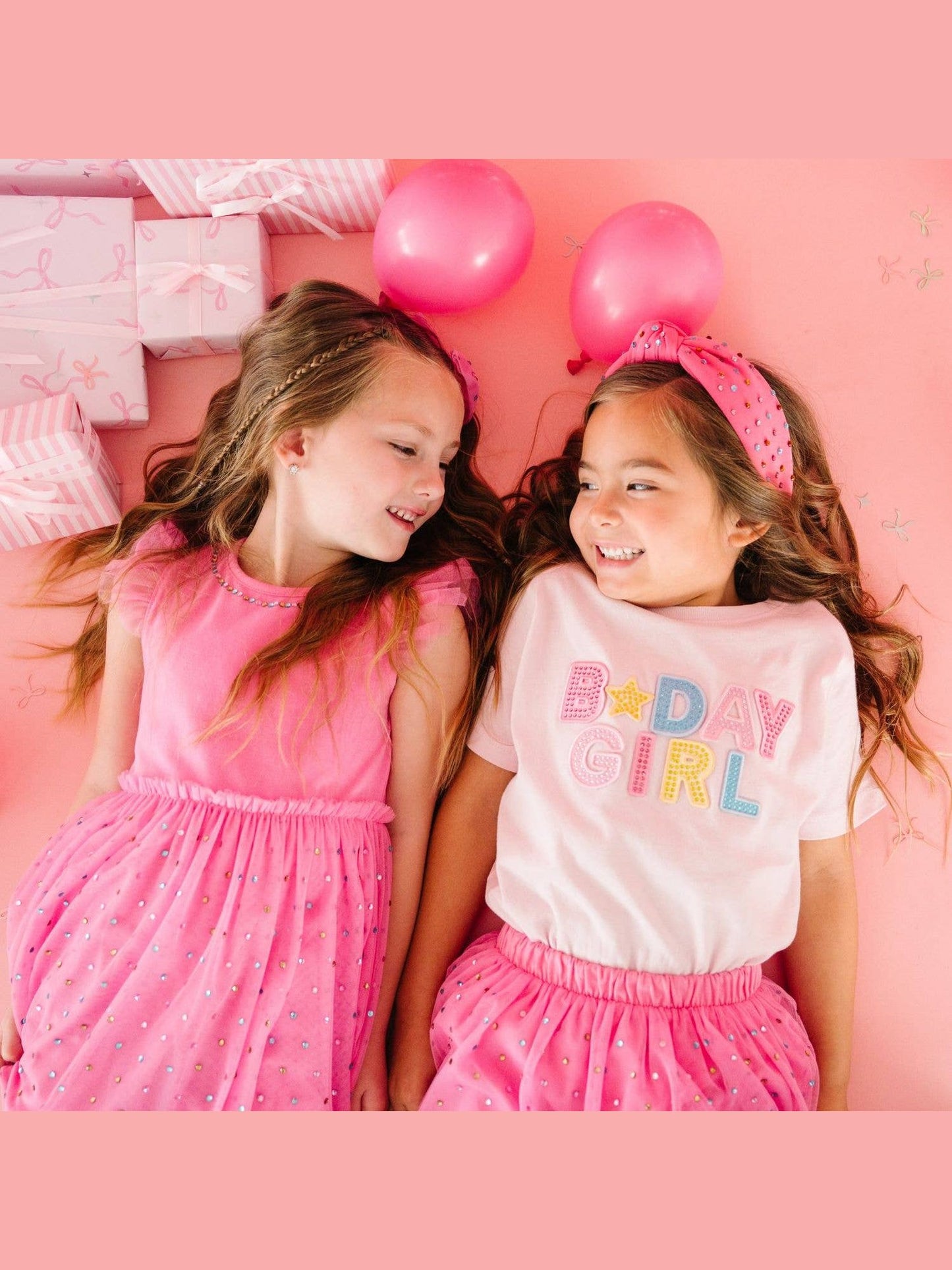 Birthday Girl Rhinestone Patch Short Sleeve T-Shirt - Kids