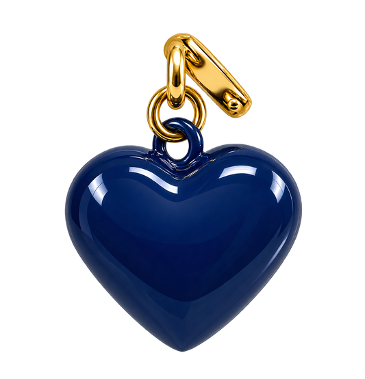 Navy Puff Heart