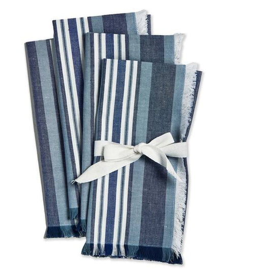 Azure Stripe Napkin Set of 4
