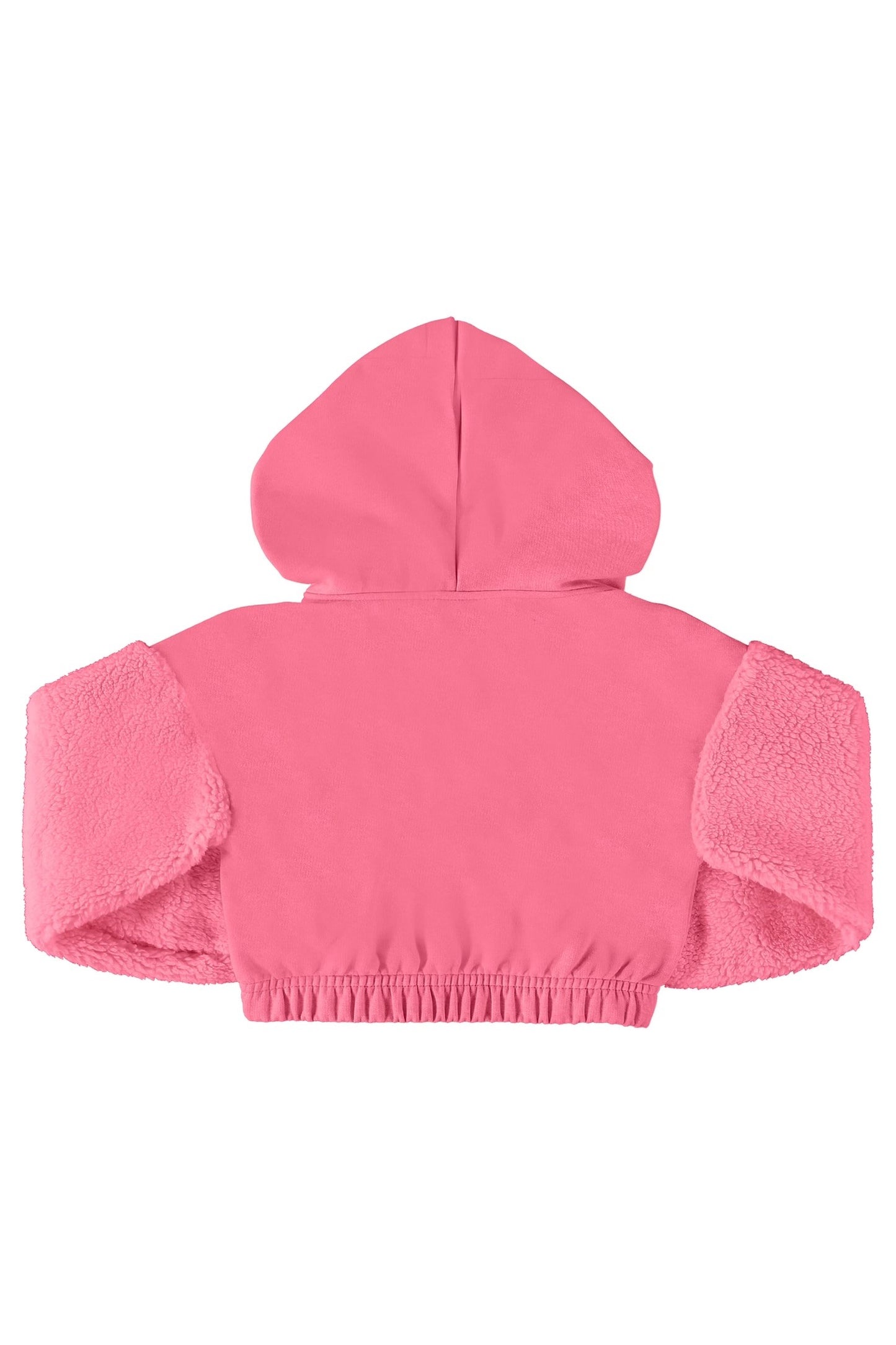 Neon Pink Sweat Jacket with Fuzzy accents